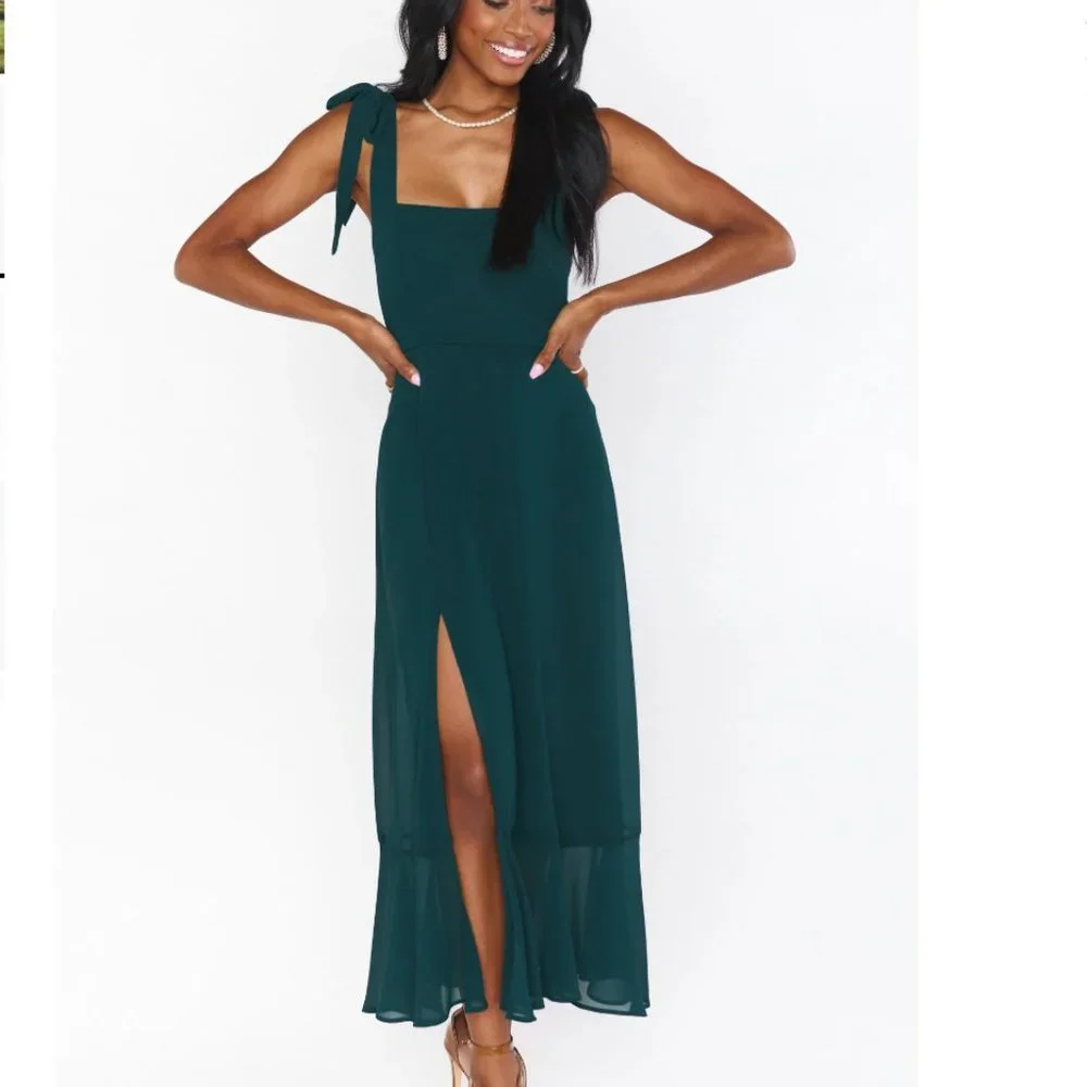 Elegant Teal Midi Dress - Picture 2 of 6